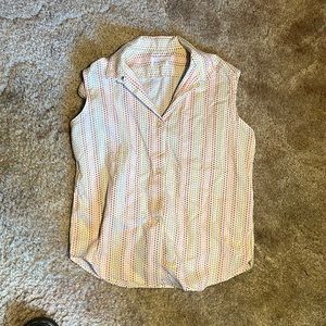 Button up tank shirt 80s